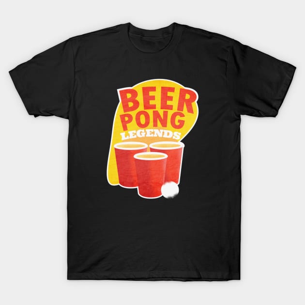 Beer Pong Legends Drinking Game Team T-Shirt by Sassee Designs
